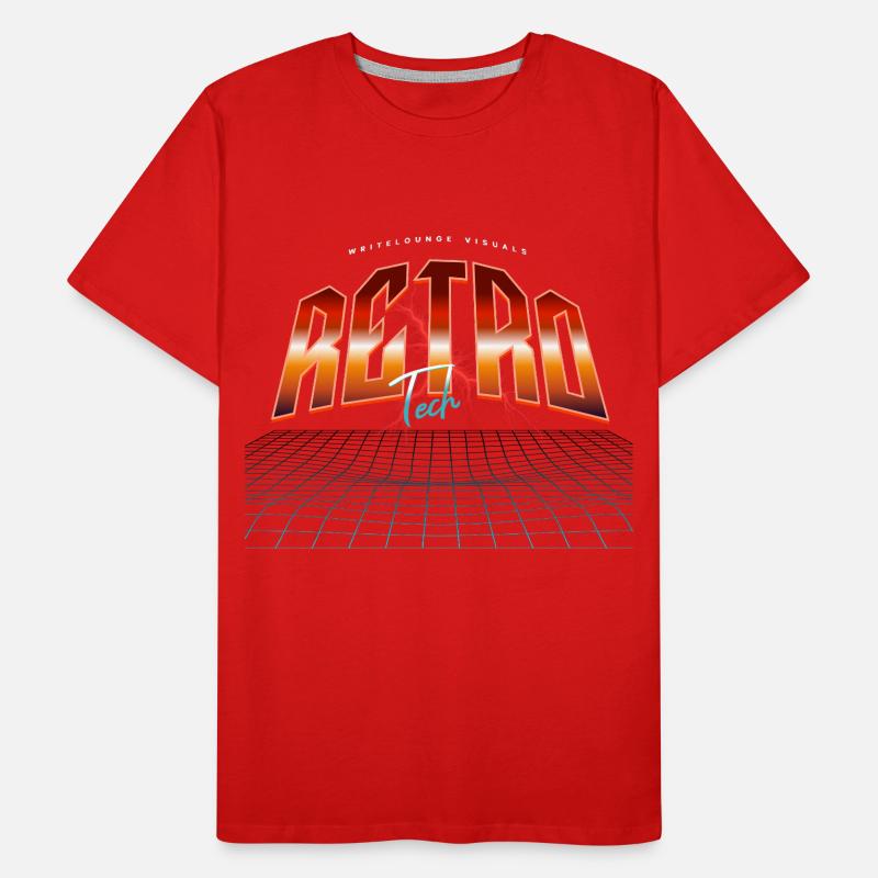 Rétro Tech Neon Synthwave T-shirt bio Premium Homme