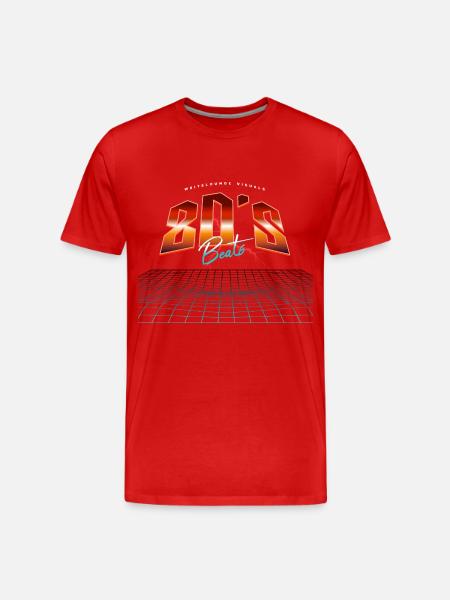 Neon Synthwave 80s Beats - Men's Premium Organic T-Shirt - red