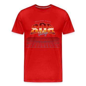 808 Synthesizer Analog Drum Machine - Men's Premium Organic T-Shirt - red - Front - Damien (186cm)