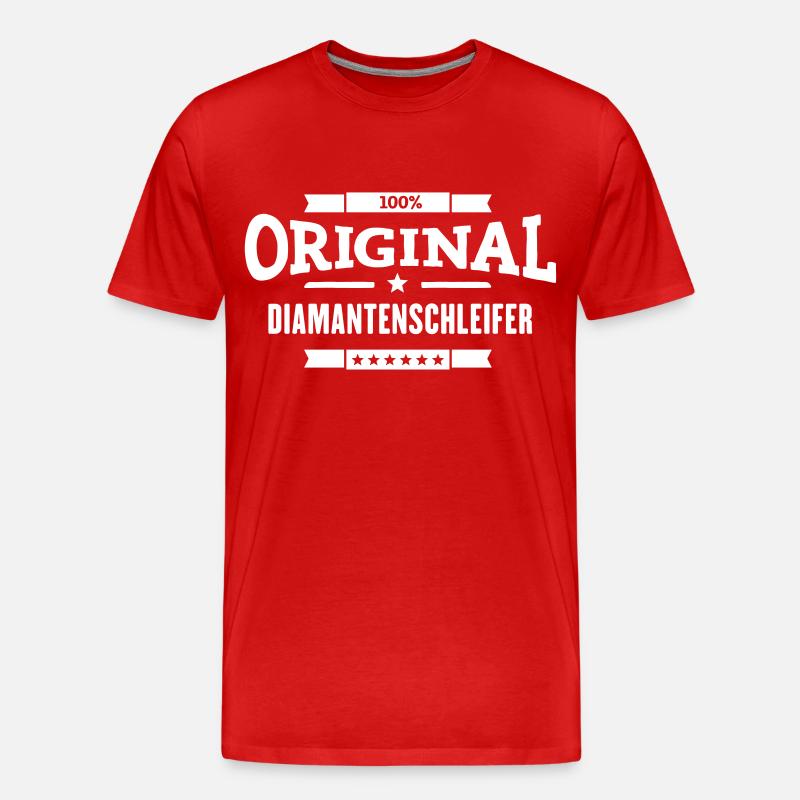 100% Diamantenschleifer - Männer Premium Bio T-Shirt - Rot