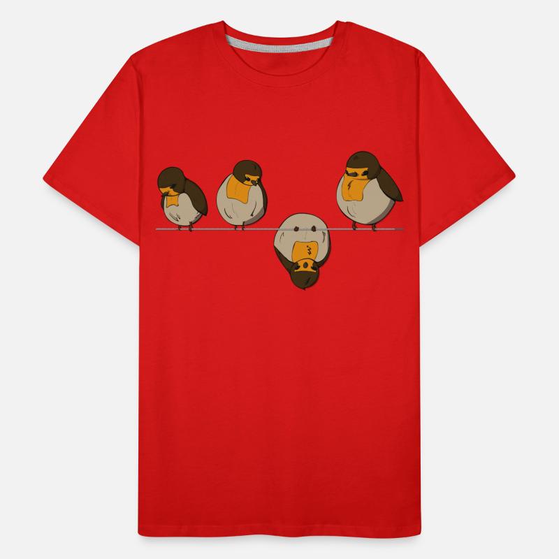Birds on a wire Men's Premium Organic T-Shirt