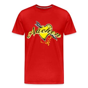 aachen - Men's Premium Organic T-Shirt - red - Front - Damien (186cm)