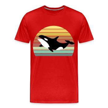 Orca - Men's Premium Organic T-Shirt - red - Front - Damien (186cm)