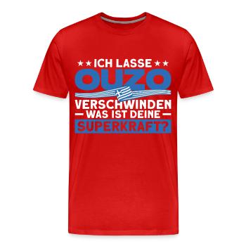 Grieche Ouzo Kos Geschenk - Männer Premium Bio T-Shirt - Rot - Vorne - Damien (186cm)