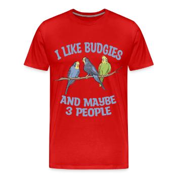 Wellensittich - Männer Premium Bio T-Shirt - Rot - Vorne - Damien (186cm)