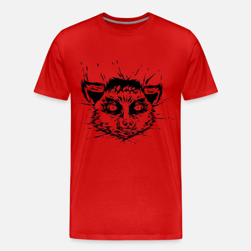 Lemur Kopf - Männer Premium Bio T-Shirt - Rot