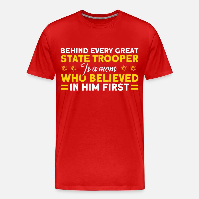 Mutter Polizeibeamter Polizeidienst Polizist - Männer Premium Bio T-Shirt - Rot