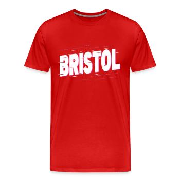 Bristol Angleterre UK City Writing Home Amour - T-shirt bio Premium Homme - rouge - Devant - Damien (186cm)