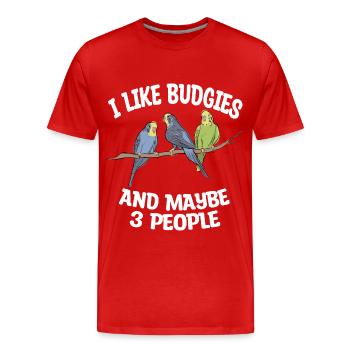 Wellensittich Liebhaber - Männer Premium Bio T-Shirt - Rot - Vorne - Damien (186cm)