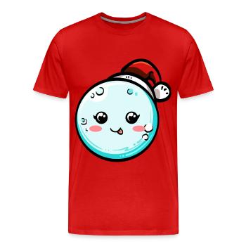 Boule de neige avec chapeau de Noël #6/9 - T-shirt bio Premium Homme - rouge - Devant - Damien (186cm)