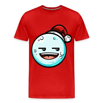 Boule de neige avec chapeau de Noël #5/9 - T-shirt bio Premium Homme - rouge - Devant - Damien (186cm)
