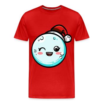 Boule de neige avec chapeau de Noël #4/9 - T-shirt bio Premium Homme - rouge - Devant - Damien (186cm)
