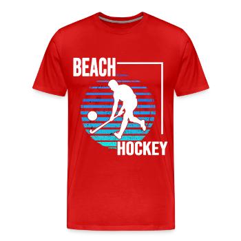 Hockey de plage sur la plage Hockey de plageFun - T-shirt bio Premium Homme - rouge - Devant - Damien (186cm)