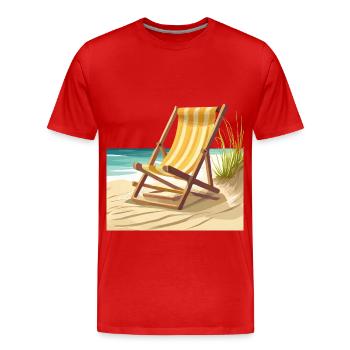 Chaise longue au bord de la mer - T-shirt bio Premium Homme - rouge - Devant - Damien (186cm)