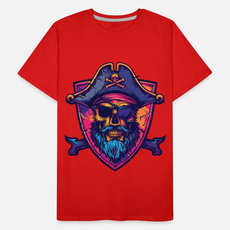 Crâne de pirate T-shirt bio Premium Homme