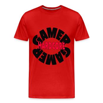 Gamer Hardcore Player - Männer Premium Bio T-Shirt - Rot - Vorne - Damien (186cm)
