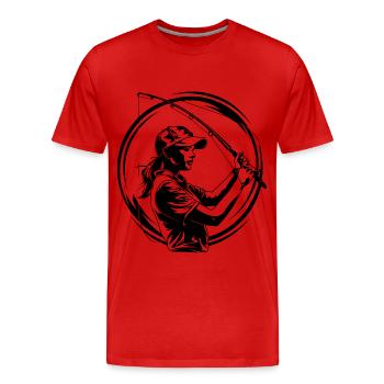 Pêche sportive Pêcheur - T-shirt bio Premium Homme - rouge - Devant - Damien (186cm)