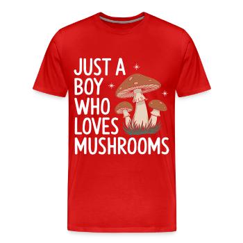 Pilz Pilze Funghi Champignon - Männer Premium Bio T-Shirt - Rot - Vorne - Damien (186cm)