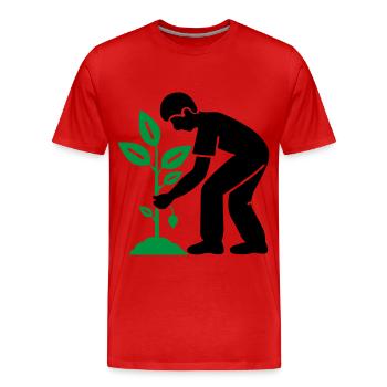 Tree Plants Garden Environment - Men's Premium Organic T-Shirt - red - Front - Damien (186cm)