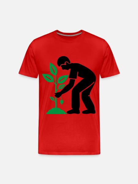 Tree Plants Garden Environment - Men's Premium Organic T-Shirt - red