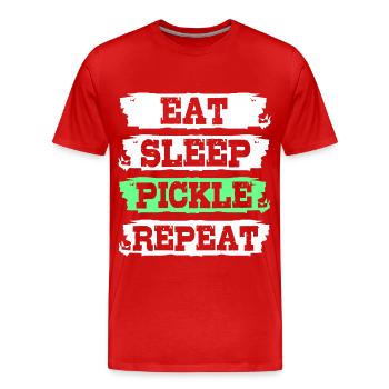 Pickle Cucumber Cucumber - Men's Premium Organic T-Shirt - red - Front - Damien (186cm)