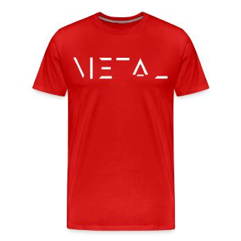 Metal minimaliste cadeau métalleux, groupe concert - T-shirt bio Premium Homme - rouge - Devant - Damien (186cm)