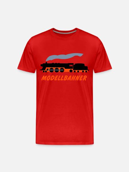 Modellbahner - Männer Premium Bio T-Shirt - Rot