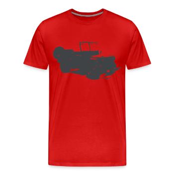 US Jeep Willys - Männer Premium Bio T-Shirt - Rot - Vorne - Damien (186cm)