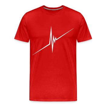 pulse - Men's Premium Organic T-Shirt - red - Front - Damien (186cm)