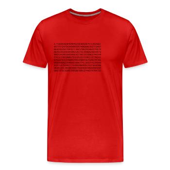 Eulersche Zahl - Männer Premium Bio T-Shirt - Rot - Vorne - Damien (186cm)