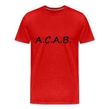 ACAB, Freizeit, Sport,1312, Polizei - Männer Premium Bio T-Shirt - Rot - Vorne - Damien (186cm)
