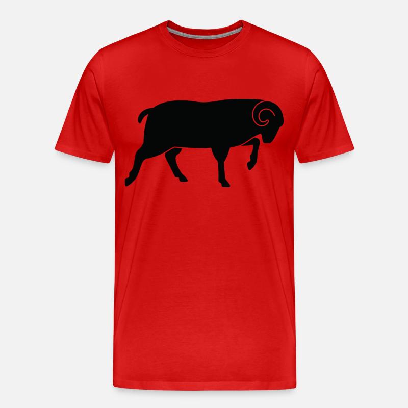 Ein laufender Schafbock - Männer Premium Bio T-Shirt - Rot