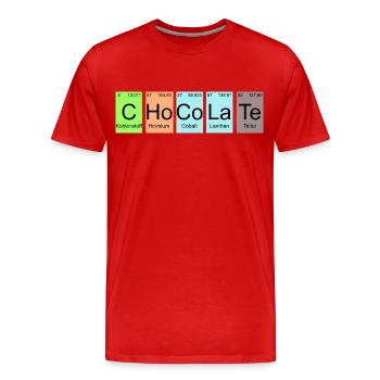 Science Periodensystem Elemente chocolate nerd - Männer Premium Bio T-Shirt - Rot - Vorne - Damien (186cm)