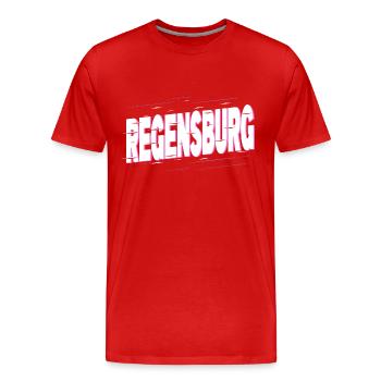 Regensburg Allemagne City Font Home Love - T-shirt bio Premium Homme - rouge - Devant - Damien (186cm)