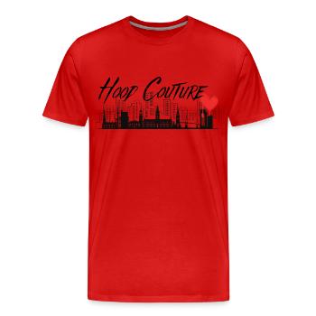 Hood Couture <3 - Männer Premium Bio T-Shirt - Rot - Vorne - Damien (186cm)