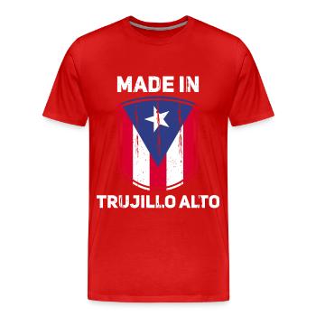 Porto Rico - T-shirt bio Premium Homme - rouge - Devant - Damien (186cm)