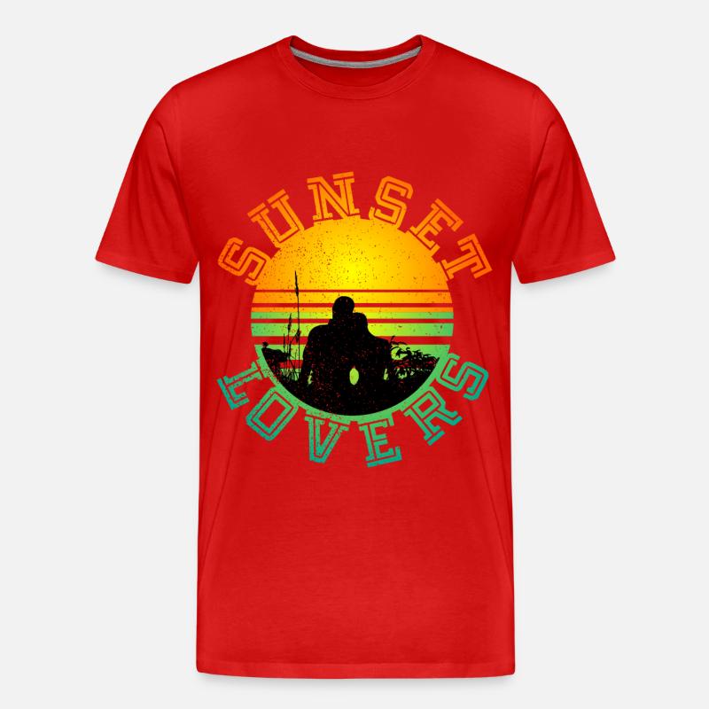Sonnenuntergang 3 - Männer Premium Bio T-Shirt - Rot