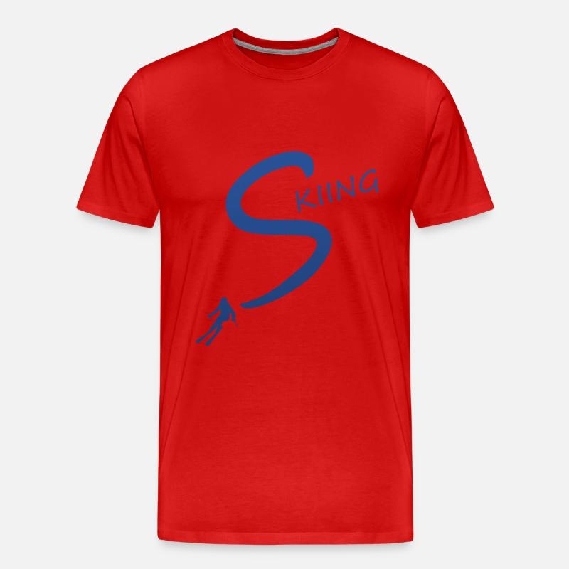 skiing - Männer Premium Bio T-Shirt - Rot
