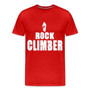 Rock Climber - Männer Premium Bio T-Shirt - Rot - Vorne - Damien (186cm)