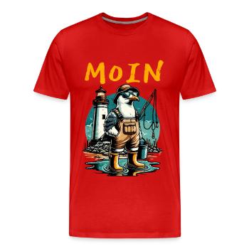 HELLO - Men's Premium Organic T-Shirt - red - Front - Damien (186cm)