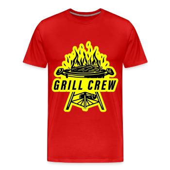 Grill Crew Grilling - Men's Premium Organic T-Shirt - red - Front - Damien (186cm)