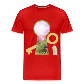 L’amour de la campagne avec le chien - T-shirt bio Premium Homme - rouge - Devant - Damien (186cm)