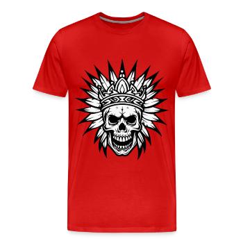 Chief Apache DeadIndian - Men's Premium Organic T-Shirt - red - Front - Damien (186cm)