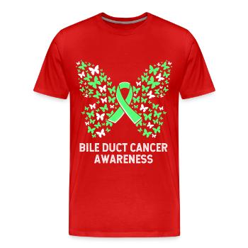 Cancer des canaux biliaires - T-shirt bio Premium Homme - rouge - Devant - Damien (186cm)