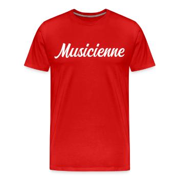 Musicienne - T-shirt bio Premium Homme - rouge - Devant - Damien (186cm)
