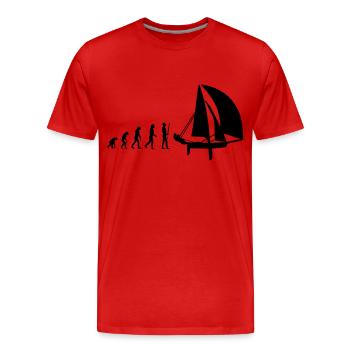 Dinghy Evolution - Männer Premium Bio T-Shirt - Rot - Vorne - Damien (186cm)