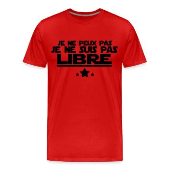 je ne suis pas libre - T-shirt bio Premium Homme - rouge - Devant - Damien (186cm)