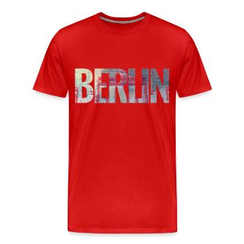 Berlin - Men's Premium Organic T-Shirt - red - Front - Damien (186cm)
