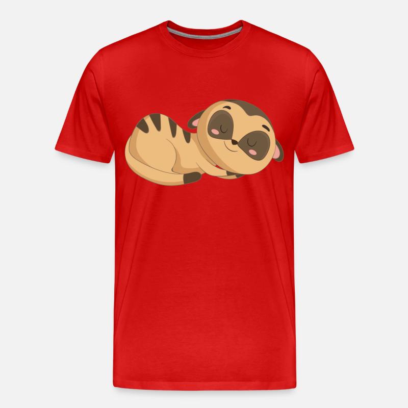Erdmännchen - Männer Premium Bio T-Shirt - Rot