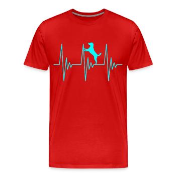 Hund EKG Liebe - Männer Premium Bio T-Shirt - Rot - Vorne - Damien (186cm)